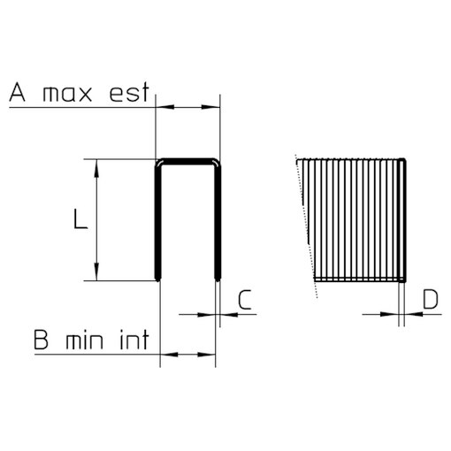 Agrafes type 80 C zingué galvanisé 16 mm